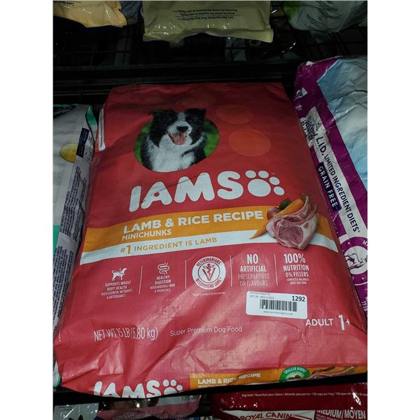 Iams Lamb & Rice Dog Kibble 15Lbs