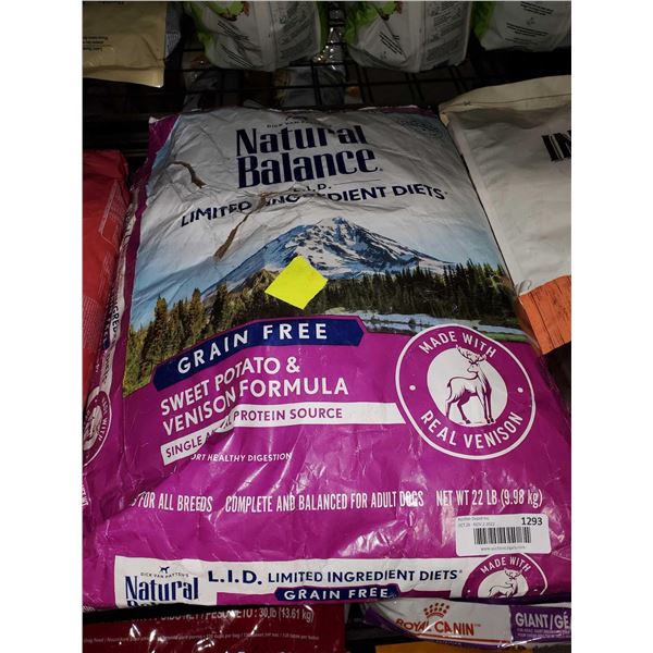 Natural Balance Grain G=Free Venison & Sweet Potato Dog Kibble 22Lbs