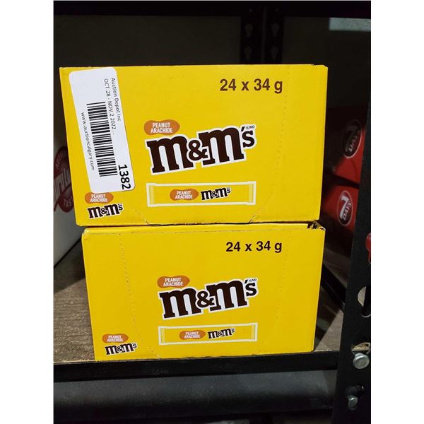M&M Peanut Candy Bars Lot of 2 24x34g Bars
