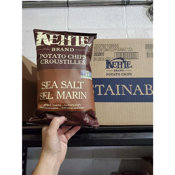 CASE LOT - Kettle Brand Sea Salt Potato Chips 12x220g