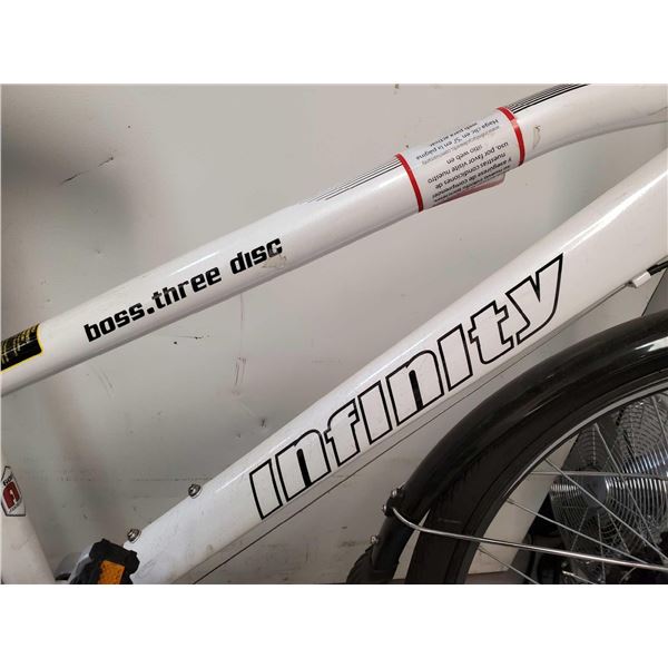 Infinity Boss Three Disc Adult Bicycle - Front Wheel Bent -  OUT OF BOX - SOLD AS IS