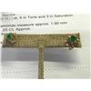 Image 2 : 14K YG Emerald & Diamond Earrings, Emerald Weight .75 CT, Total Diamond Weight .25 CT 4.1g -