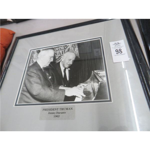 Framed President Truman, Jimmy Durante 1962 Photo - 18" x 16"