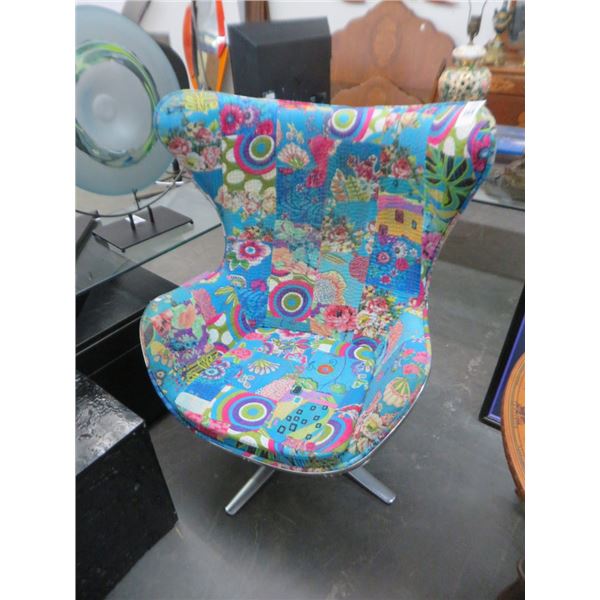 Contemporary Wingback Fabric Armchair