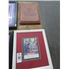 Image 1 : Framed Mickey Mouse Christmas 13" x 15", Leather Walt Disney Portfolio