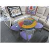 Image 1 : Contemporary Round Dining Table w/4 Chairs