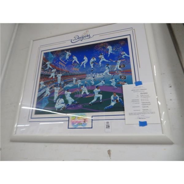 "Three Decades of Dodger Memories" Signed Art - 41" x 47"