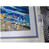 Image 2 : Framed Artist Melanie Taylor Kent Oil On Metal "Boardwalk Scene" - 31" x 21"