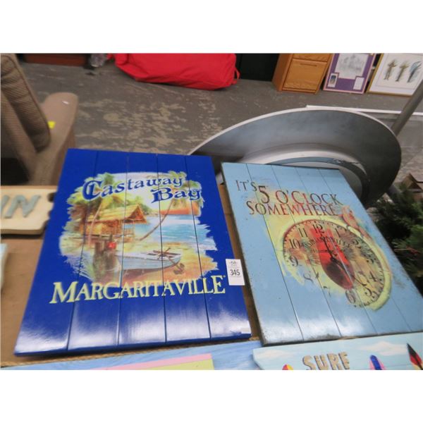 2-Slate Wood Margueritaville Sign - 2 X $