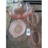 Image 2 : Pink Depression Glass, Etched Tray