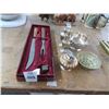 Image 1 : Carving Set, Silverplate Light, Shakers, Bowls