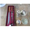 Image 2 : Carving Set, Silverplate Light, Shakers, Bowls