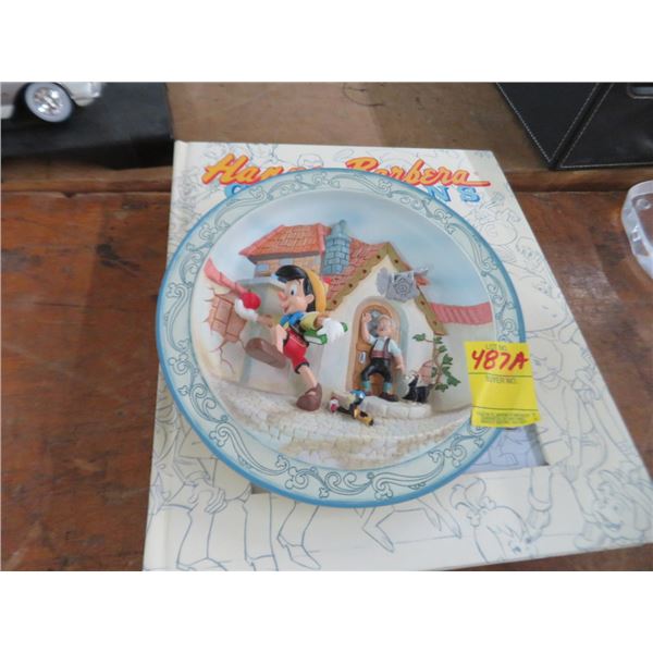 Pinocchio Collector Plate, Hanna Barbera Cartoon Book