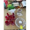 Image 1 : Art Glass Figurines, Ash Tray And Miniature Pitchers