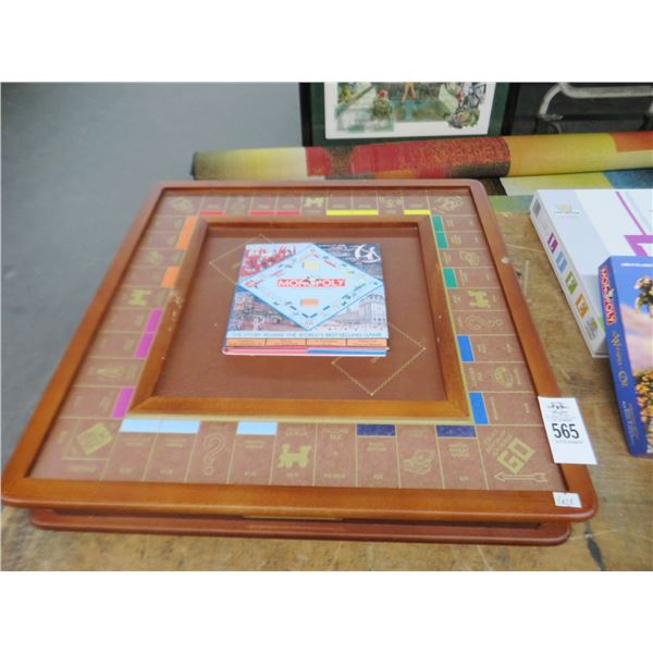 Wood Case Monopoly Game And Book