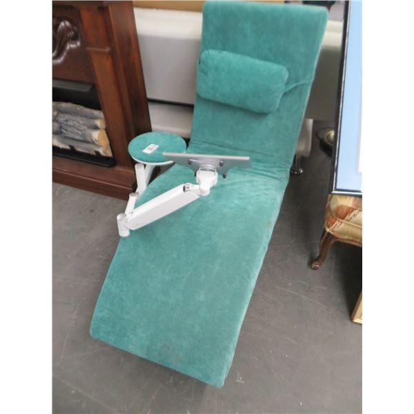 Teal Fabric Chairs w/Swing Arm Stands