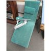 Image 1 : Teal Fabric Chairs w/Swing Arm Stands