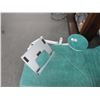 Image 2 : Teal Fabric Chairs w/Swing Arm Stands