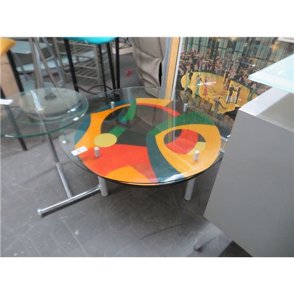 Contemporary Round Glasstop Coffee Table