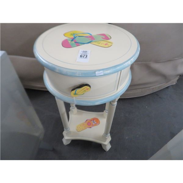 Flip Flop Motif Round Pedestal Table