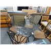 Image 1 : Glass Metal Round Dining Table w/4 Chairs