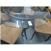 Image 2 : Glass Metal Round Dining Table w/4 Chairs