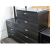 Image 3 : Black Wood Bedroom Set w/Dresser, Mirror And 2 Nightstands w/Plant Stand
