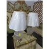 Image 1 : Pair of Glass And Brass Table Lamps