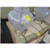 Image 2 : Pair of Glass And Brass Table Lamps