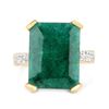 Image 1 : Plated 14KT Yellow Gold 9.60ct Emerald and Topaz Ring
