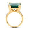 Image 2 : Plated 14KT Yellow Gold 9.60ct Emerald and Topaz Ring