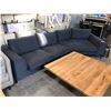 Image 2 : BLUE ANGLED CORNER SECTIONAL SOFA 140"W X 69"D