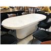 Image 2 : LYON WHITE SPECKLED OVAL SHAPED DINING TABLE 79"W X 35.5"D X 30.5"H WITH HOLLOW CONCRETE BASE