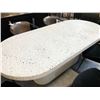 Image 3 : LYON WHITE SPECKLED OVAL SHAPED DINING TABLE 79"W X 35.5"D X 30.5"H WITH HOLLOW CONCRETE BASE