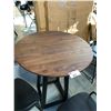 Image 2 : TRI-MESA WALNUT/BLACK ROUND BAR TABLE 3' DIAMETER X 42"H