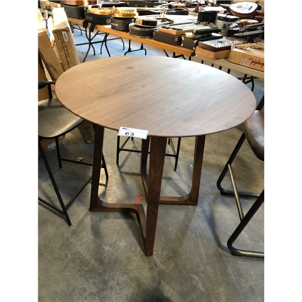 GODENZA WALNUT ROUND COUNTER TABLE 38" DIAMETER X 3'H
