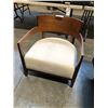 Image 2 : WALNUT/WHITE FABRIC DESIGNER ACCENT BENTWOOD ARM CHAIR