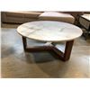 Image 2 : JINXX GREY MARBLE ROUND COFFEE TABLE 38" DIAMETER