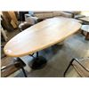 Image 2 : NATURAL OAK CUSTOM TEARDROP DINING TABLE 96" X 45"