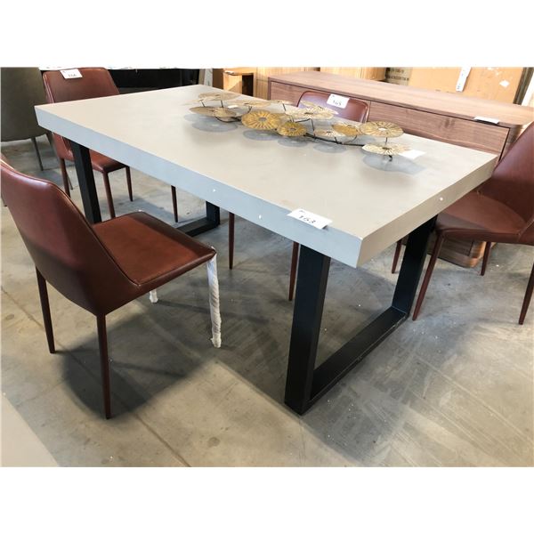 GREY OUTDOOR RECTANGULAR PATIO TABLE 63" X 35"