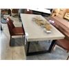 Image 2 : GREY OUTDOOR RECTANGULAR PATIO TABLE 63" X 35"