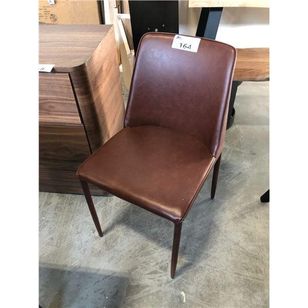 NORA BROWN LEATHER DINING CHAIR