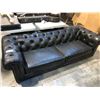 Image 2 : BLACK LEATHER TUFTED BIRMINGHAM SOFA 88"