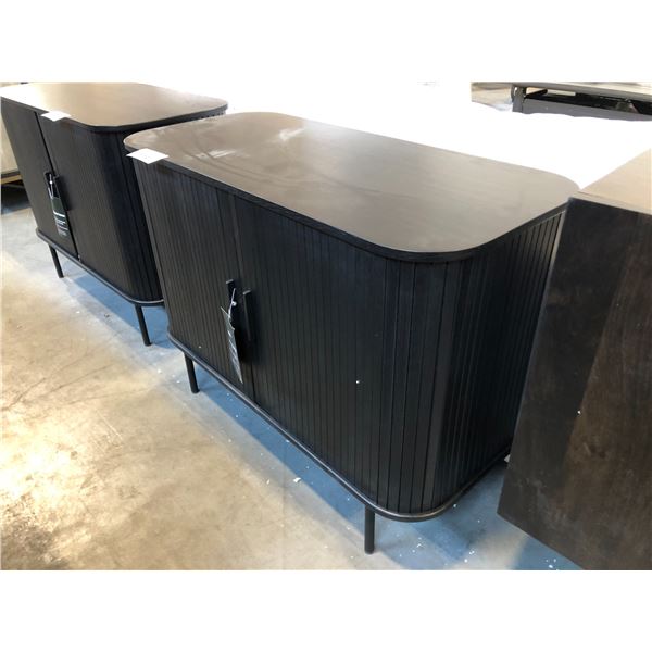 BLACK 2 TAMBOUR DOOR ACCENT CABINET 39.5" X 18"