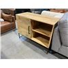 Image 2 : NATURAL WOOD SINGLE DOOR MEDIA STAND 40" X 18"