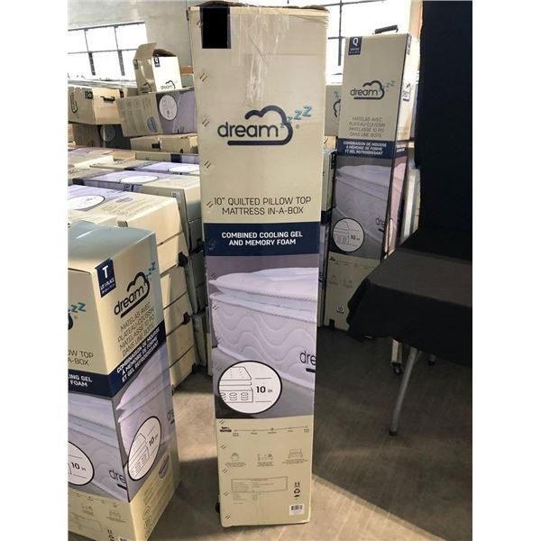 DREAM DOUBLE SIZED 10" QUILTED PILLOW TOP MATTRESS IN A BOX