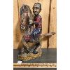 Image 1 : CARVED WOODEN SOLDIER ON HORSEBACK - 15in TALL