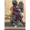 Image 2 : CARVED WOODEN SOLDIER ON HORSEBACK - 15in TALL