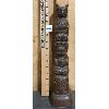 Image 1 : CARVED WOODEN TOTEM POLE - 14.5in TALL