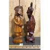 Image 2 : LOT OF 2 - CARVED WOODEN FIGURES - APPROX 12in TALL